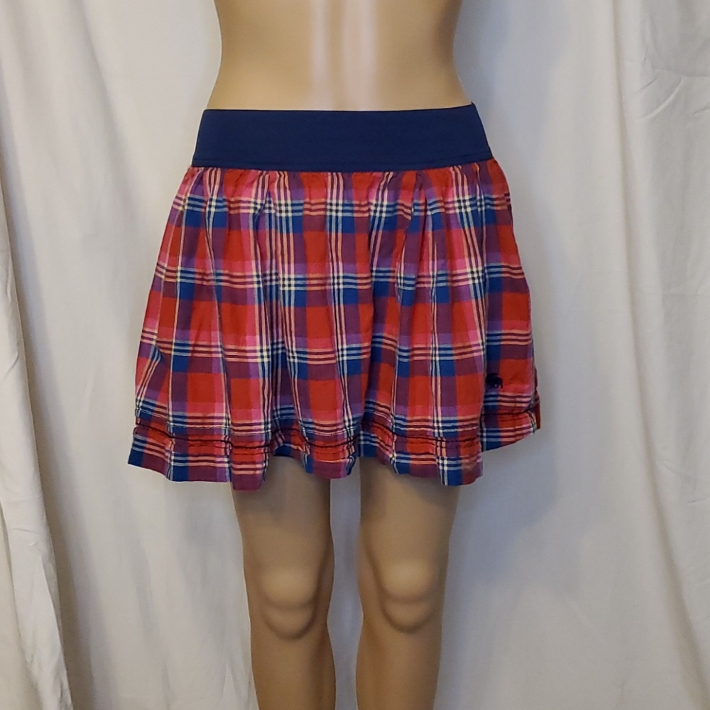 ABERCROMBIE & FITCH Red Plaid Skirt L